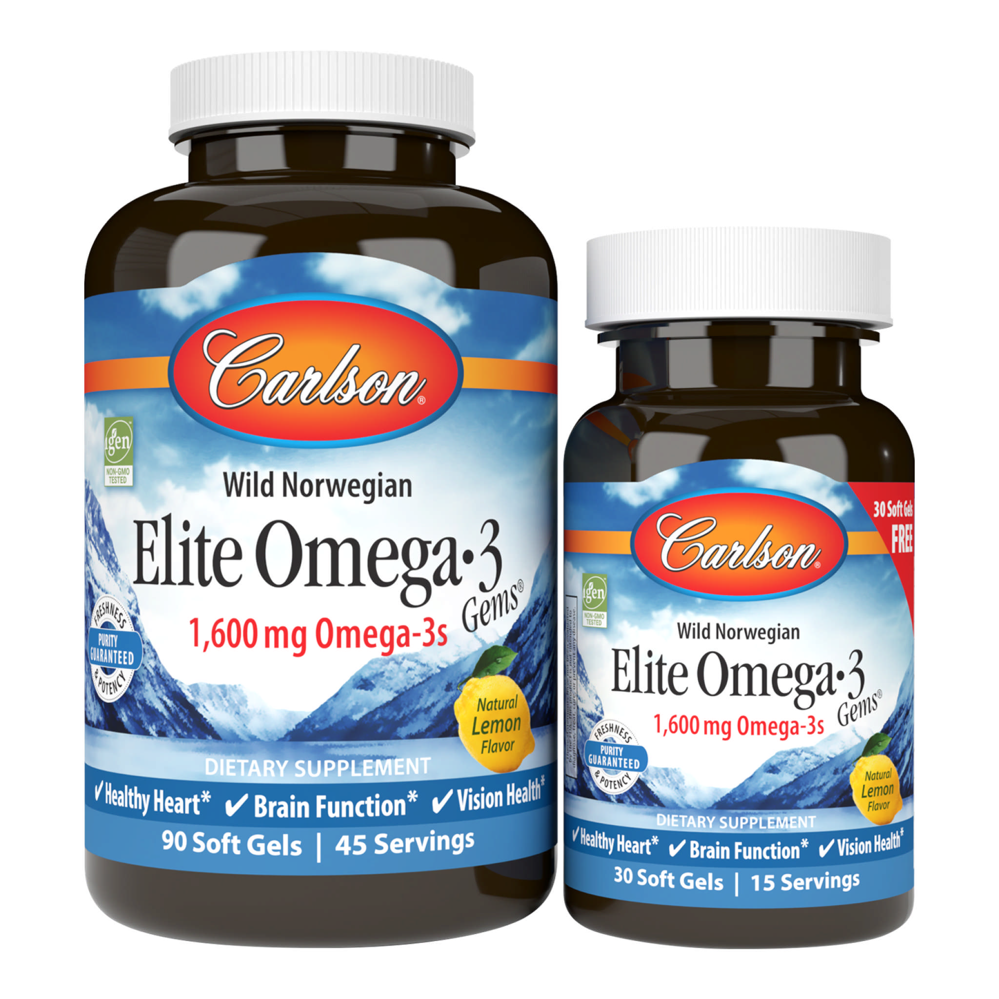 Carlson Laboratories - Omega 3 Elite 1600 mg 90+30 F