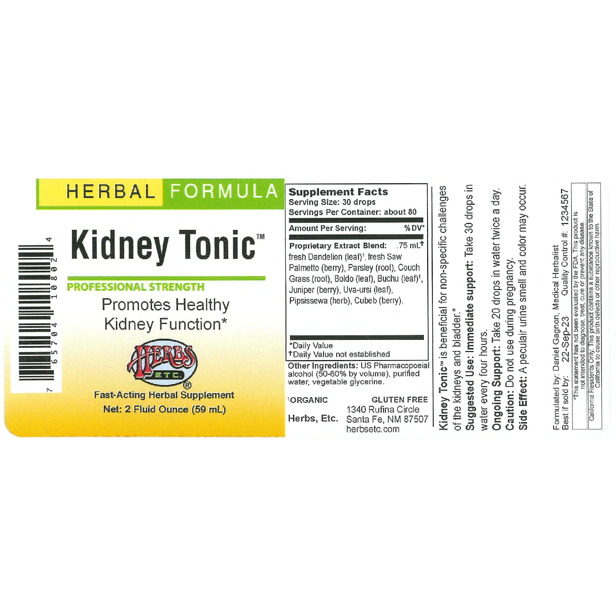 Herbs Etc - Kidney Tonic