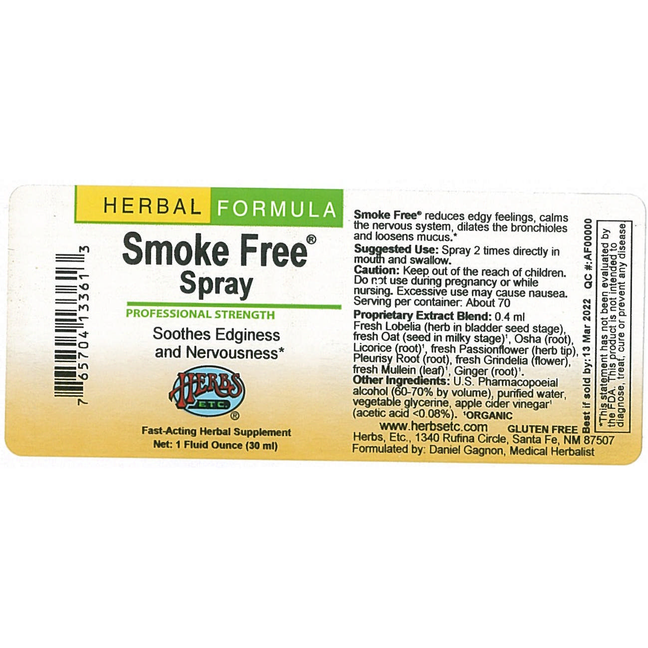 Herbs Etc - Smoke Free Spray
