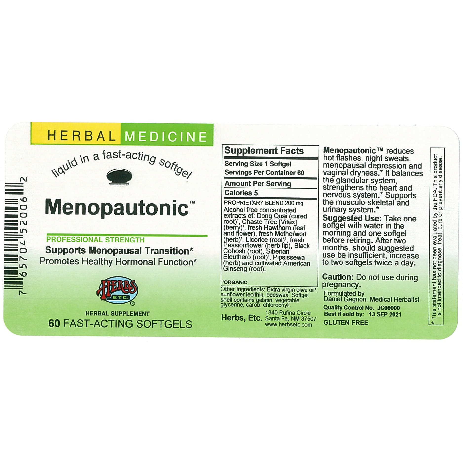 Herbs Etc - Menopautonic