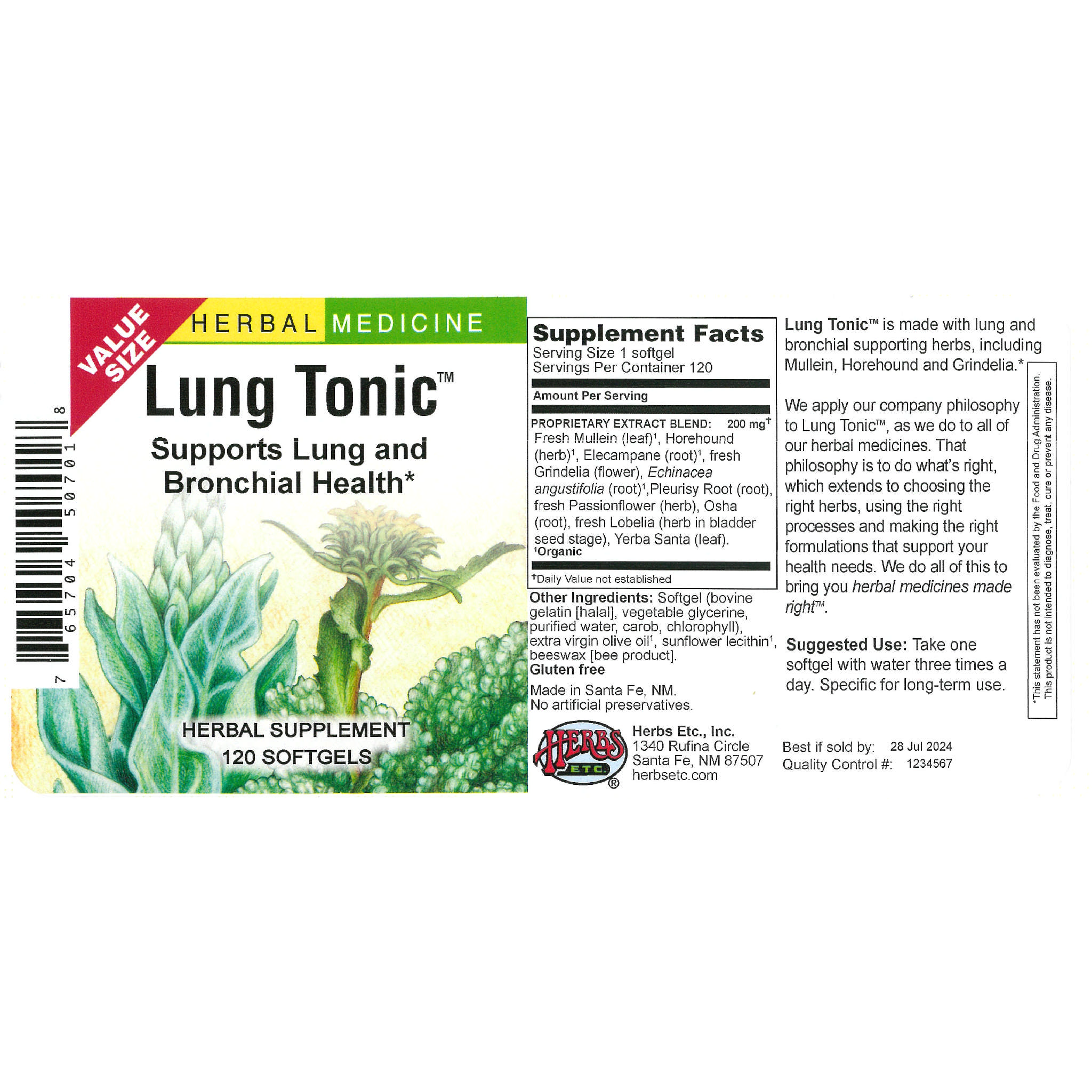 Herbs Etc - Lung Tonic softgel