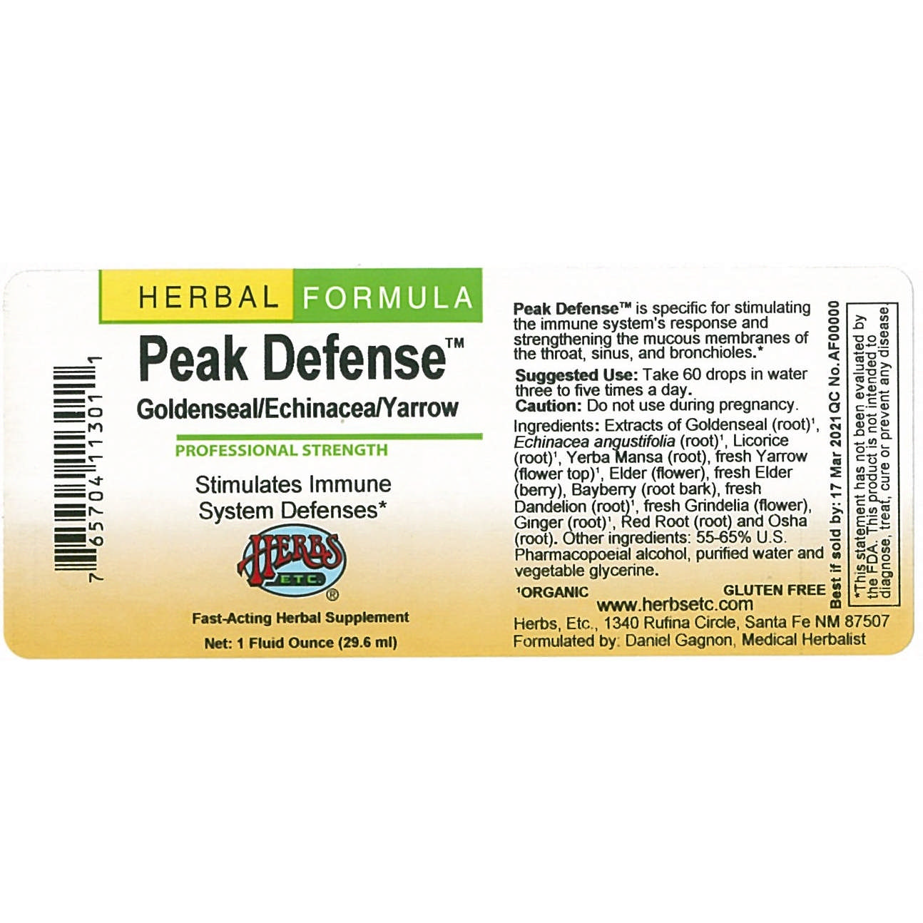 Herbs Etc - Peak Defense