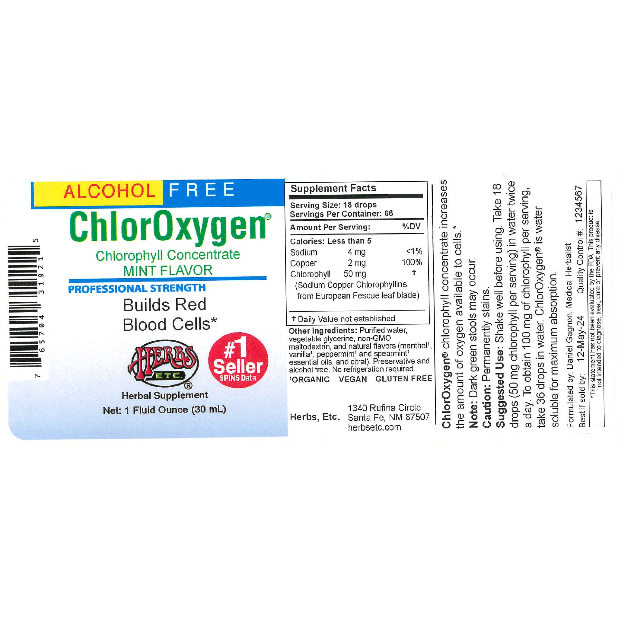 Herbs Etc - Chloroxygen Mint A/F