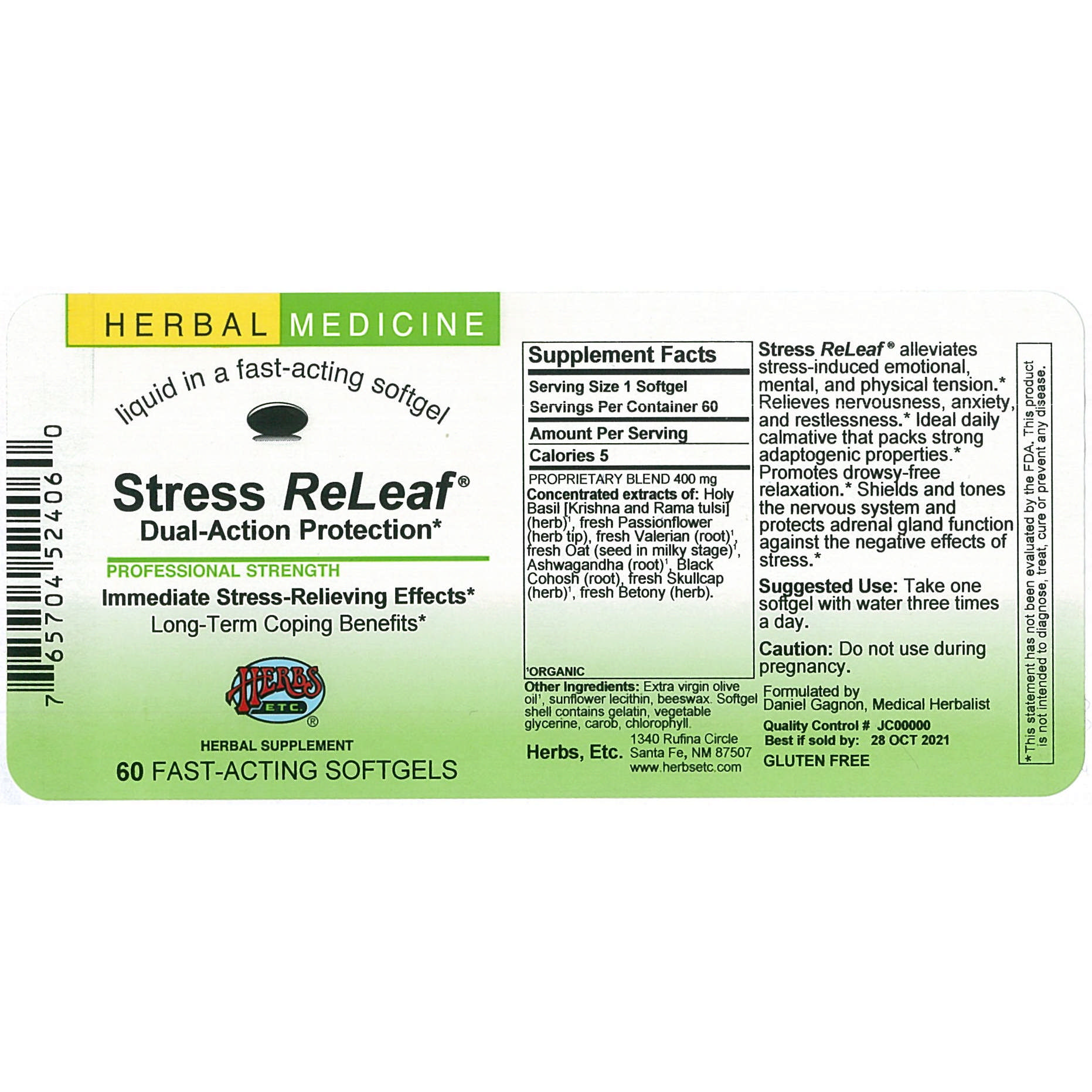 Herbs Etc - Stress Releaf softgel