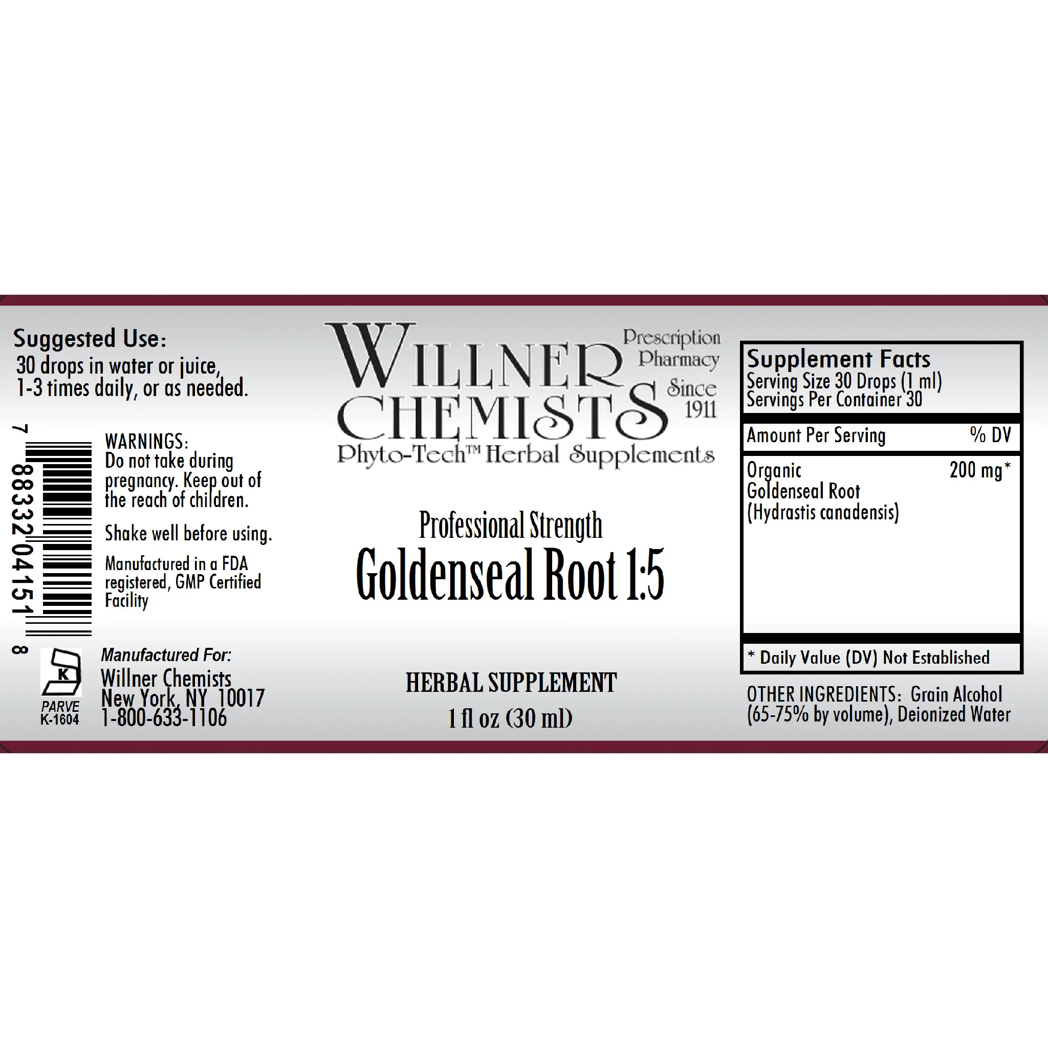 Willner Phyto Tech - Goldenseal Root 1:5