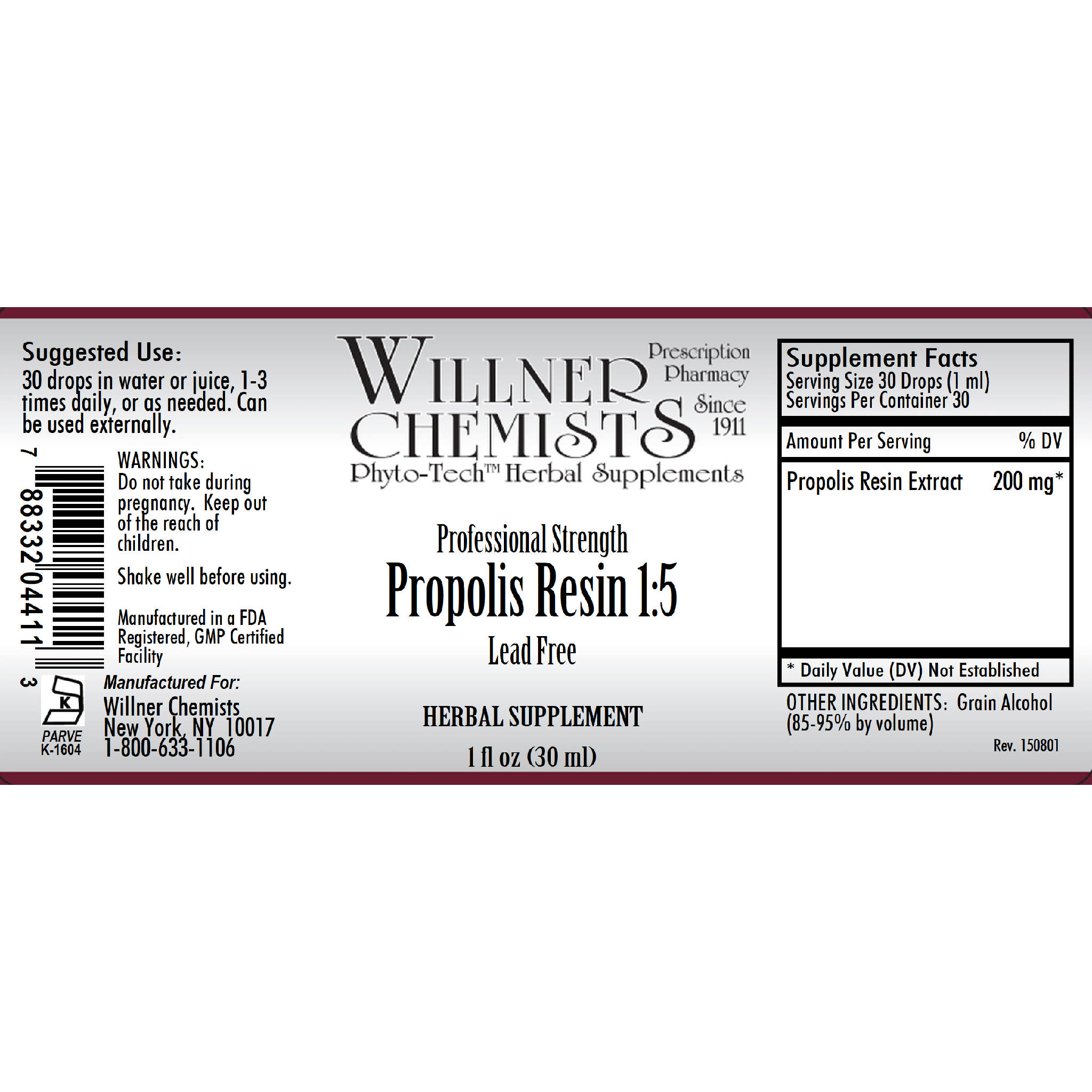Willner Phyto Tech - Propolis Resin 1:5 Lead Free