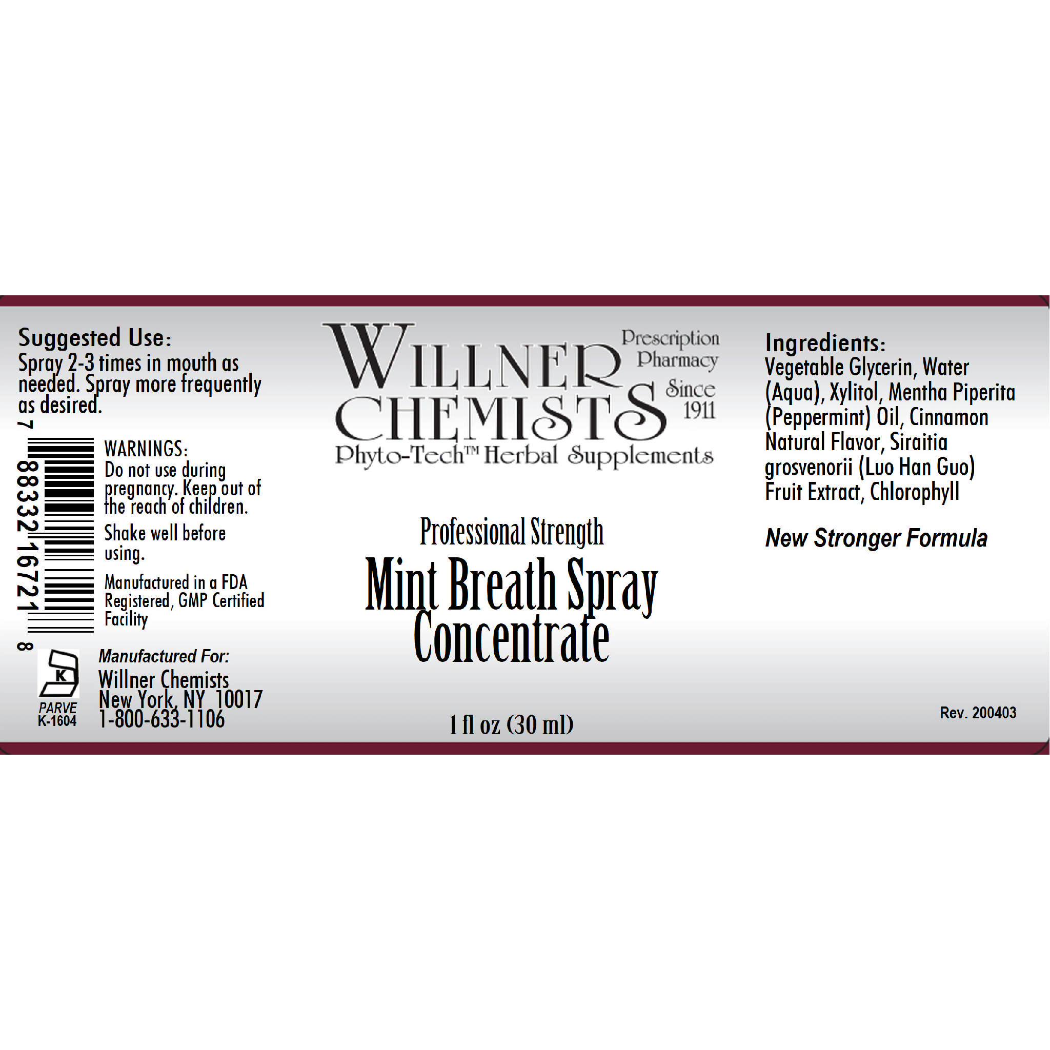 Willner Phyto Tech - Mint Breath Spray Concentrate