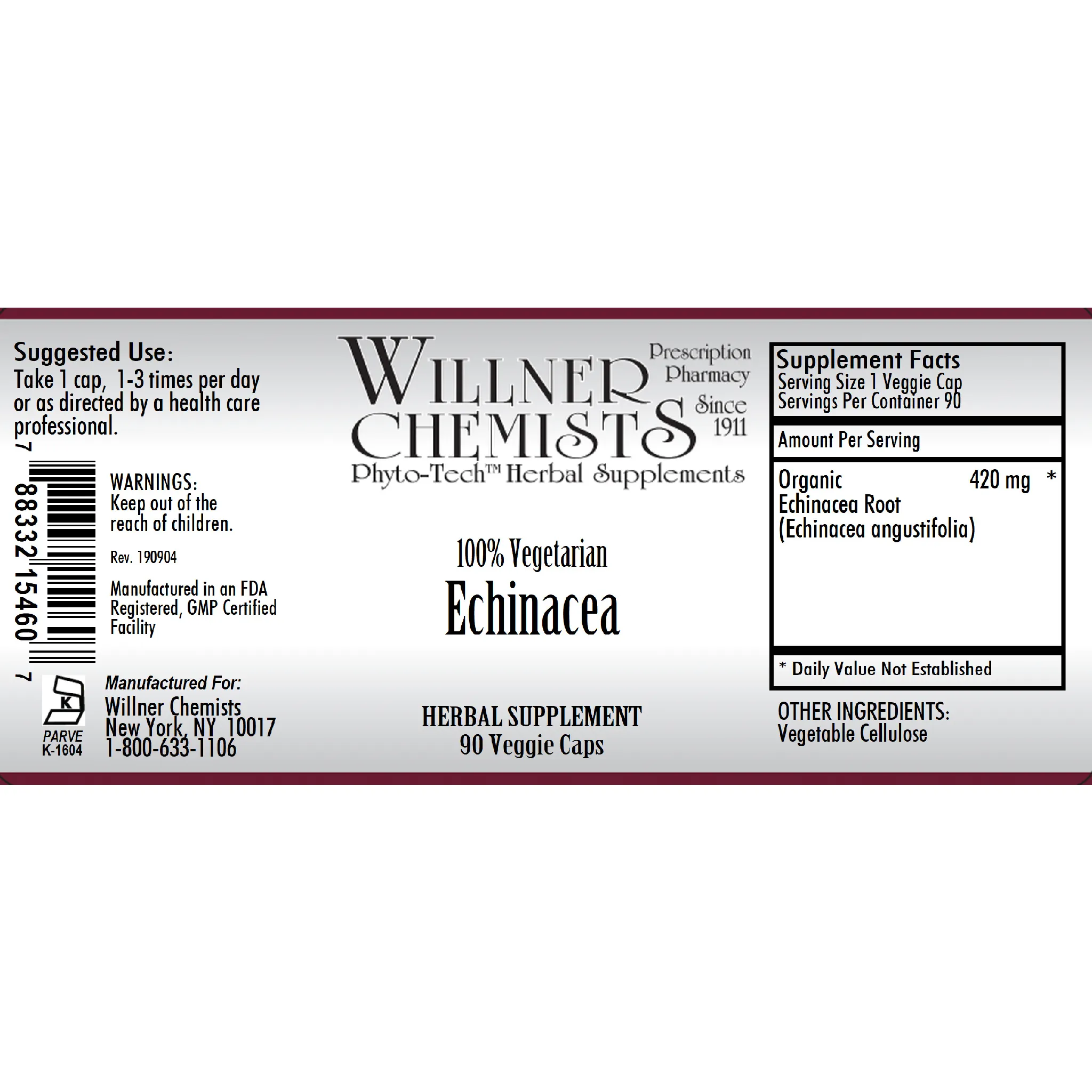 Willner Phyto Tech - Echinacea 420 mg Org